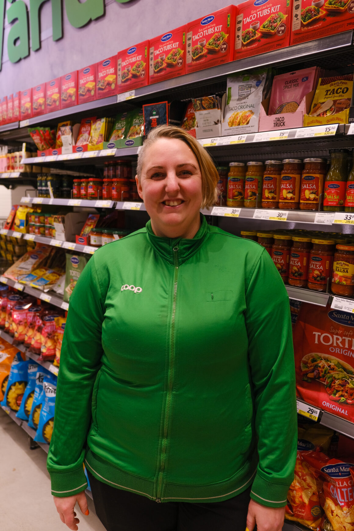 Butikschefen på Coop i Vemdalen Astrid Östgård
