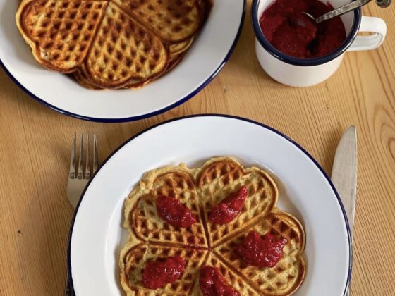 Våfflor utan socker och gluten. Bra recept till våffeldagen.