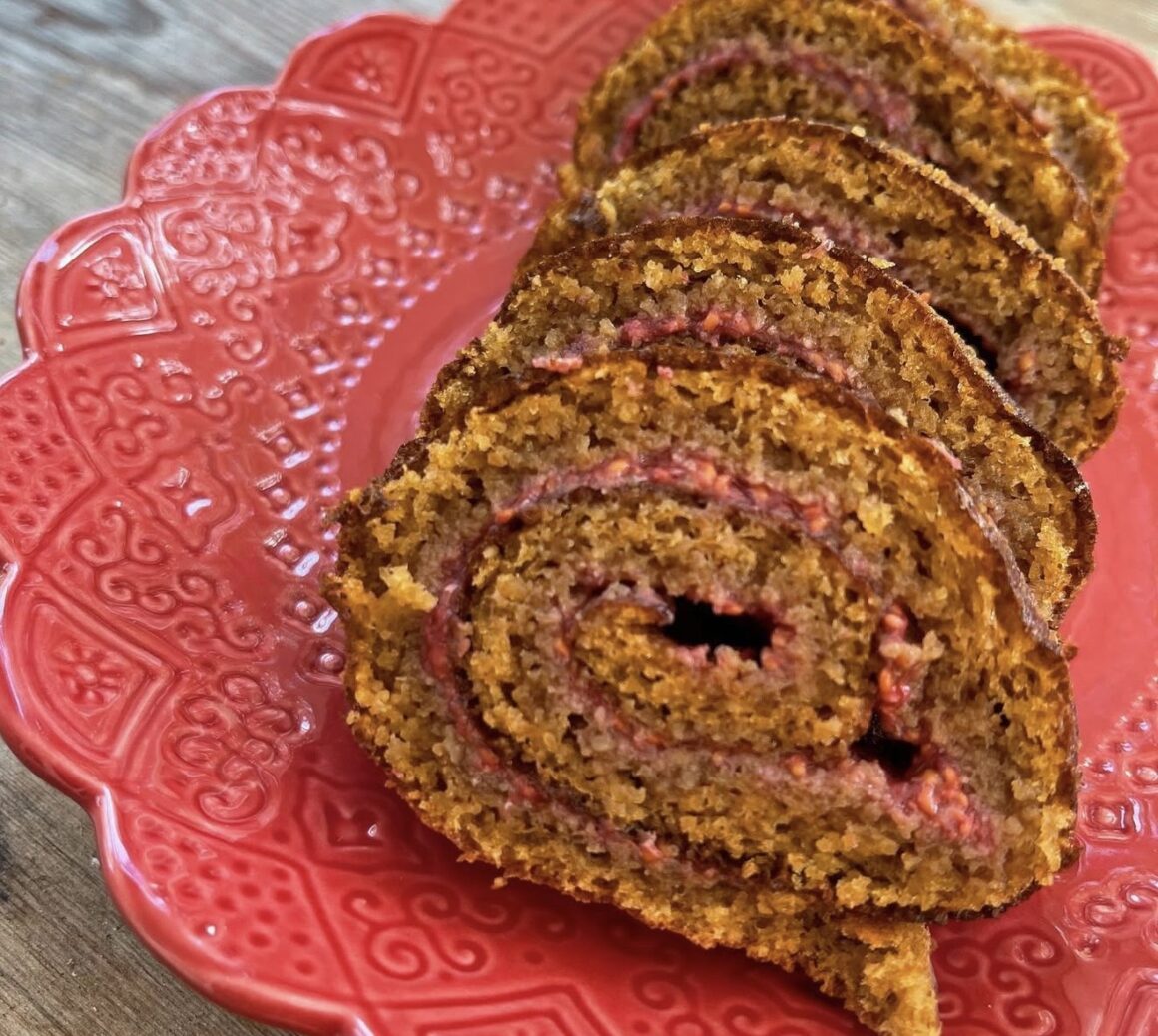 Socker- och glutenfri rulltårta